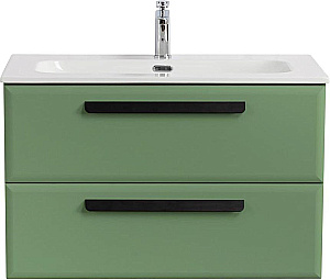 Тумба с раковиной Cezares ECO-CER-N 80 ECO-CER-N-800-2C-SO-PS-P фисташковый софт для ванной в интернет-магазине Sanbest