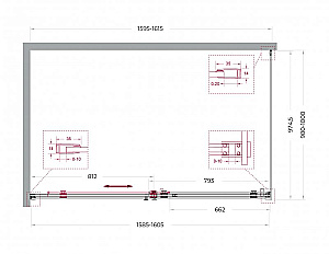 Душевой уголок BelBagno SOFT_CLOSE-2-AH-1 160х100 стекло прозрачное/профиль оружейная сталь купить в интернет-магазине Sanbest
