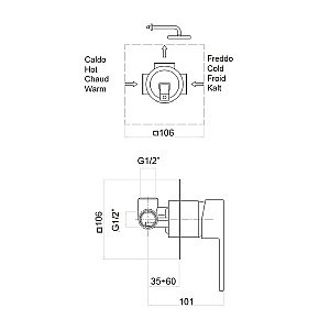 Смеситель для душа Webert Pegaso PE880101794 золото матовое купить в интернет-магазине сантехники Sanbest