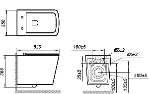 Унитаз подвесной Art&Max PLATINO AM9321CHR/SC белый, с сиденьем микролифт, безободковый купить в интернет-магазине Sanbest