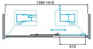 Душевая дверь BelBagno DUE-BF-1-140-C-Cr стекло прозрачное/профиль хром купить в интернет-магазине Sanbest