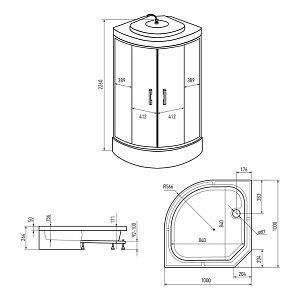 Душевая кабина Erlit ER351026-C3-RUS 100х100 купить в интернет-магазине Sanbest