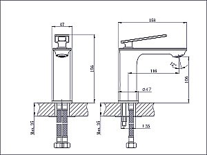 Смеситель для раковины Rush Palm PL2530-11 купить в интернет-магазине сантехники Sanbest