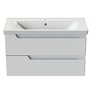 Тумба с раковиной Orange TOPLINE-Milano TP-MR100+RA белая глянец для ванной в интернет-магазине Sanbest