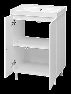 Тумба с раковиной Misty Лира - 60 Пр-Лир06060-50 белая для ванной в интернет-магазине Sanbest