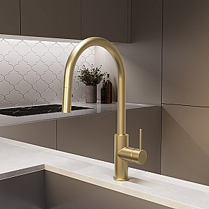 Смеситель для кухни Vincea City VKF-2C1BG брашированное золото купить в интернет-магазине сантехники Sanbest