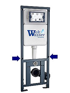 Унитаз подвесной WeltWasser WW GELBACH 10000012038 с крышкой микролифт, безободковый, смыв торнадо, в комплекте с инсталяцией, серый матовый купить в интернет-магазине Sanbest