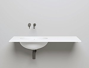 Раковина врезная снизу столешницы Salini MAREA 12 1101209M 54,5 из искусственного камня S-Stone, белая матовая купить в интернет-магазине Sanbest