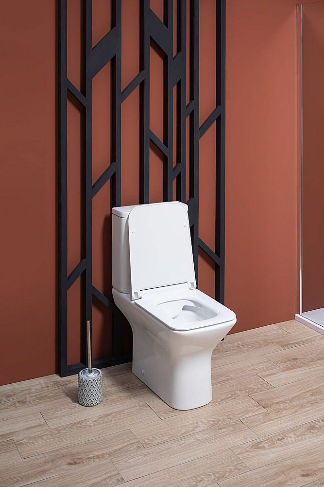 Унитаз-компакт Aquanet Rimless Cube 2-C CL-12288 с крышкой микролифт, с бачком, безободковый купить в интернет-магазине Sanbest