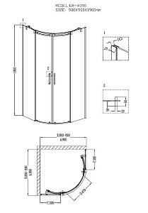 Душевой уголок Grossman Galaxy GR-4090 90x90 купить в интернет-магазине Sanbest