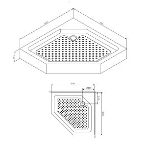 Душевой поддон Damixa Skyline DX35WT-405-090MT 90х90 купить в интернет-магазине Sanbest