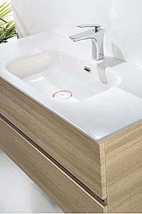 Тумба с раковиной Armadi Art Vallessi 80 дуб светлый фактурный для ванной в интернет-магазине Sanbest