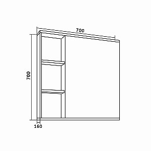 Зеркальный шкаф Grossman ФОРТА 70 дуб галифакс купить в интернет-магазине сантехники Sanbest