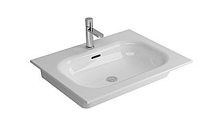 Тумба с раковиной Cezares Eco-Cer 60 белая матовая для ванной в интернет-магазине Sanbest