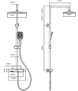 Душевая система Vincea Core VSFS-4CO1BN брашированный никель купить в интернет-магазине сантехники Sanbest