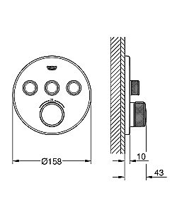 Смеситель для душа Grohe Grohtherm 29508KF0 фантомный черный купить в интернет-магазине сантехники Sanbest