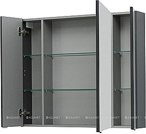 Зеркальный шкаф Aquanet Алвита 100 серый антрацит купить в интернет-магазине сантехники Sanbest