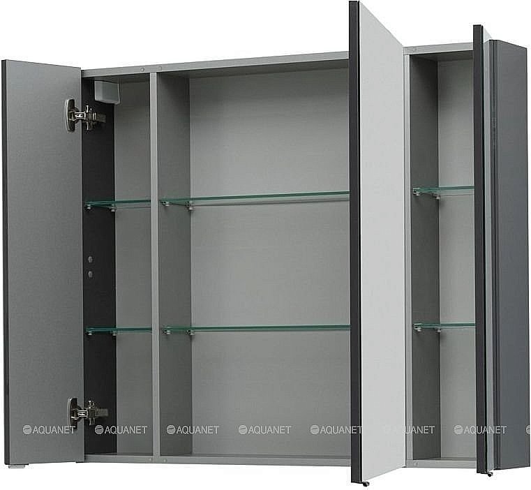Зеркальный шкаф Aquanet Алвита 100 серый антрацит купить в интернет-магазине сантехники Sanbest