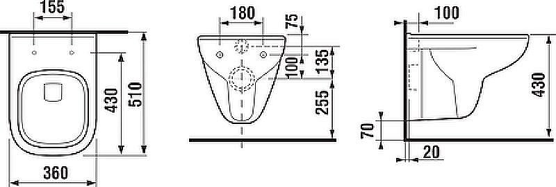 Унитаз подвесной Jika DEEP by 8.2061.0.000.000.1 белый купить в интернет-магазине Sanbest