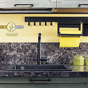 Смеситель для кухни Elghansa Kitchen Pure Water 56A5216-Black черный купить в интернет-магазине сантехники Sanbest