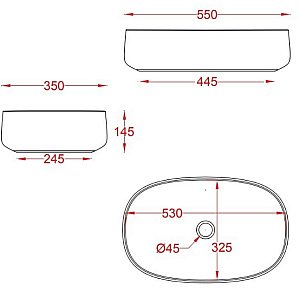 Раковина накладная Artceram Cognac 55 COL003 17 00 Nero Matt купить в интернет-магазине Sanbest