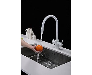 Смеситель для кухни Paulmark Salix Sa213419-WH белый матовый купить в интернет-магазине сантехники Sanbest