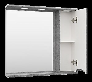 Зеркало со шкафом Misty Атлантик 80 П-Атл-4080-050 серый камень в ванную от интернет-магазине сантехники Sanbest