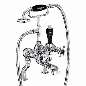 Смеситель для ванны Burlington BI15-QT BLA хром/ручки черные купить в интернет-магазине сантехники Sanbest