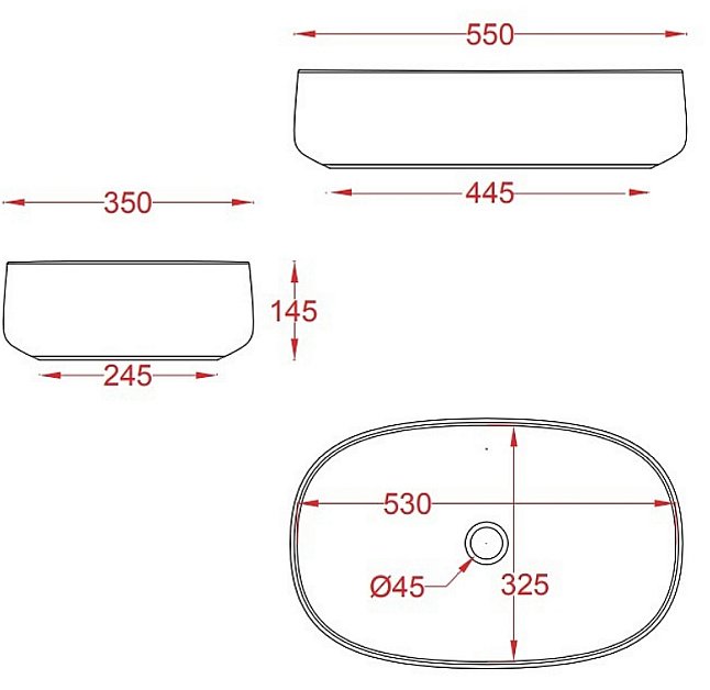 Раковина накладная Artceram Cognac 55 COL003 17 00 Nero Matt купить в интернет-магазине Sanbest
