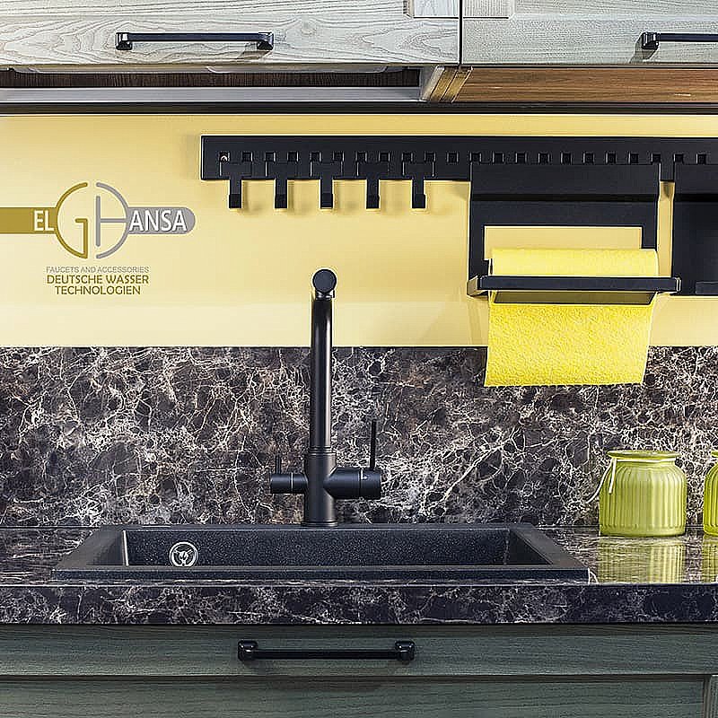 Смеситель для кухни Elghansa Kitchen Pure Water 56A5216-Black черный купить в интернет-магазине сантехники Sanbest