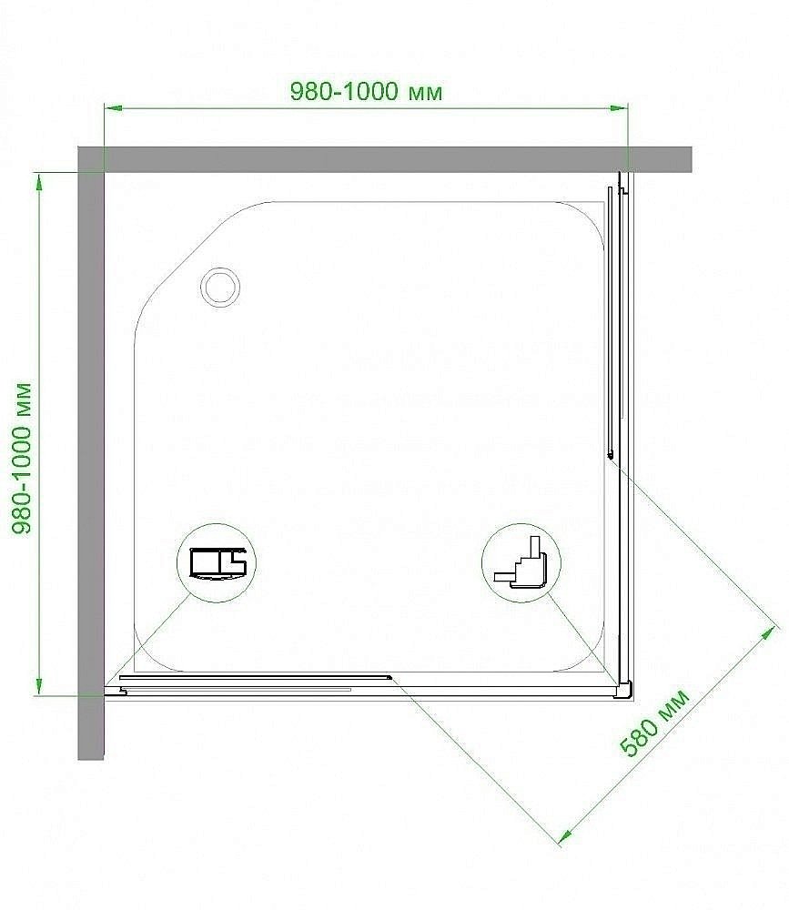 Душевой уголок Royal Bath RB100HPD-C 100х100 матовый купить в интернет-магазине Sanbest