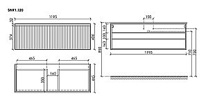 Тумба с раковиной Sancos Snob R 1.0 SNR1.0120SM/CN7006 Doha Soft для ванной в интернет-магазине Sanbest