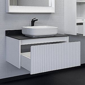 Тумба с раковиной Comforty Марсель 90 (78189) белая матовая для ванной в интернет-магазине Sanbest