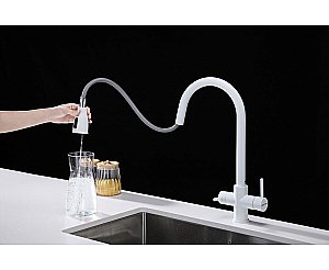 Смеситель для кухни Paulmark Lange La214212-WH белый матовый купить в интернет-магазине сантехники Sanbest