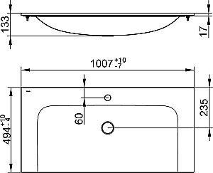 Тумба с раковиной KEUCO STAGELINE 32872970100 100 с 1 отверстием под смеситель, вулканит матовый для ванной в интернет-магазине Sanbest