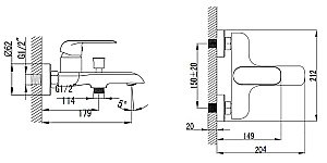 Смеситель для ванны Bien Due купить в интернет-магазине сантехники Sanbest