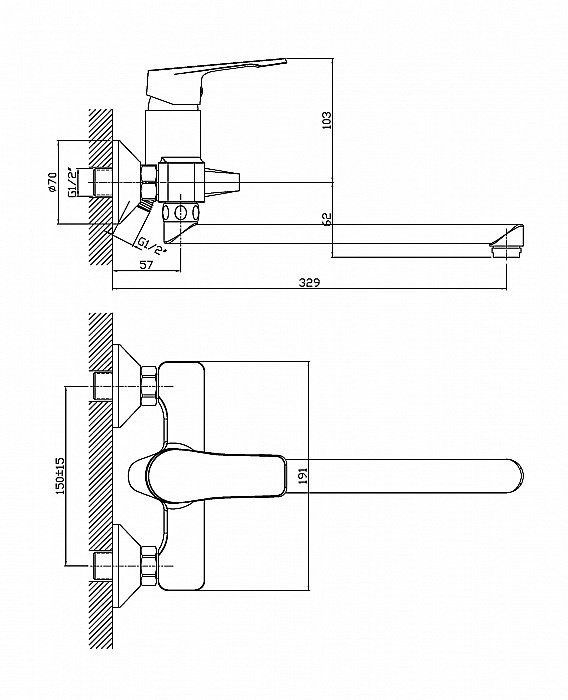Смеситель для ванны Orange Berti M17-211cr купить в интернет-магазине сантехники Sanbest