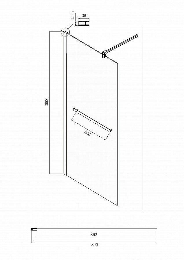 Душевое ограждение Ambassador Walk-in 15031136 90 купить в интернет-магазине Sanbest