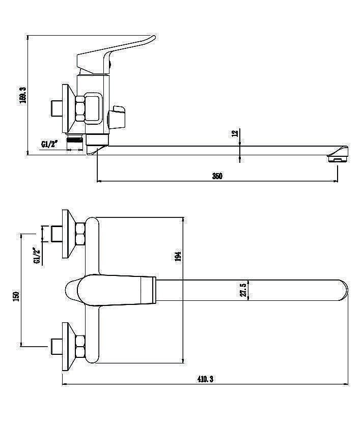 Смеситель для ванны Olive's Plaza 16221PL купить в интернет-магазине сантехники Sanbest