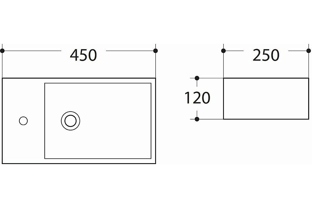 Раковина подвесная Art&Max 45 AM-7948-R белая купить в интернет-магазине Sanbest