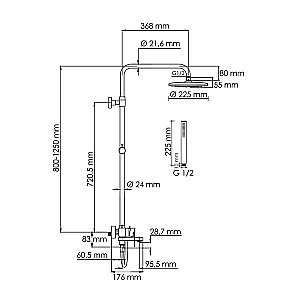 Душевая система WasserKraft Elbe 7400 SET2681 черный Soft-touch купить в интернет-магазине сантехники Sanbest