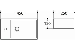 Раковина подвесная Art&Max 45 AM-7948-R белая купить в интернет-магазине Sanbest