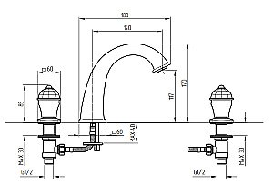 Смеситель для раковины на 3 отв. Migliore Korona Сrystal ML.KRN-4712 бронза купить в интернет-магазине сантехники Sanbest
