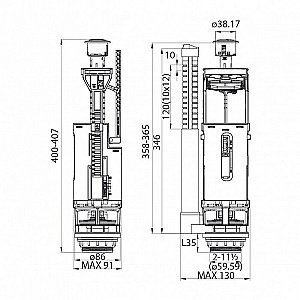 Смывное устройство для унитаза Iddis Optima Home Dual Mode F012400-02K купить в интернет-магазине сантехники Sanbest