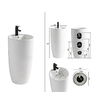 Раковина Azario Tea AZ-M30149MB черная матовая купить в интернет-магазине Sanbest