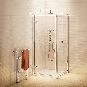 Душевой уголок Burlington C21/C13 90x80 стекло прозрачное/профиль хром купить в интернет-магазине Sanbest