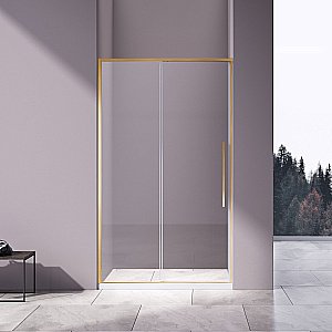 Душевая дверь Vincea Slim-N VDS-4SN130CLG 130 стекло прозрачное/профиль брашированное золото купить в интернет-магазине Sanbest