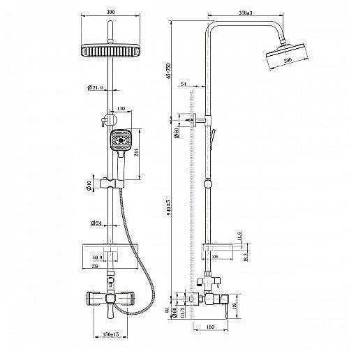 Душевая система Lemark Evitta LM0560C купить в интернет-магазине сантехники Sanbest