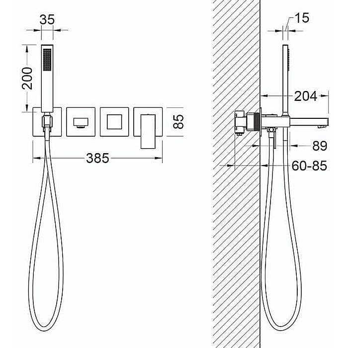 Смеситель для ванны Timo Selene 2014/00YSM хром купить в интернет-магазине сантехники Sanbest