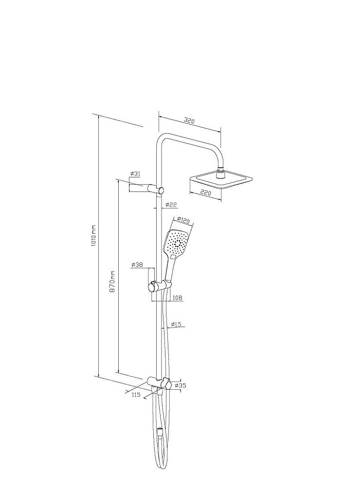 Душевая система RedBlu by Damixa Origin Evo 978200000 купить в интернет-магазине сантехники Sanbest